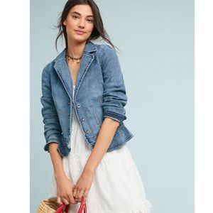Anthropologie Pilcro Peplum Denim Blazer
